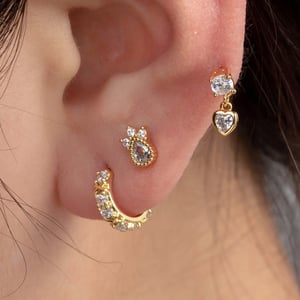 1 Piece Simple Series Classic Heart Copper No Plating Material Zircon Women Stud Earrings h5 Picture2